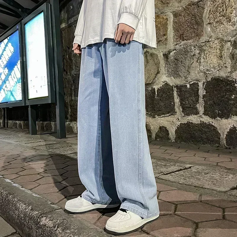 한국 스타일의 스트리트 패션, 새로운 트렌드의 넉넉한  - Men'S Fashion Grey Jeans 리뷰 및 가격