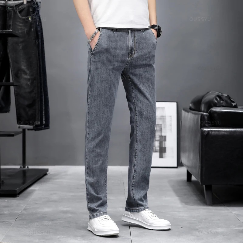 가을용 신축성 있는 스키니진, 남성용, 캐주얼 스타일, - Men'S Fashion Grey Jeans 리뷰 및 가격