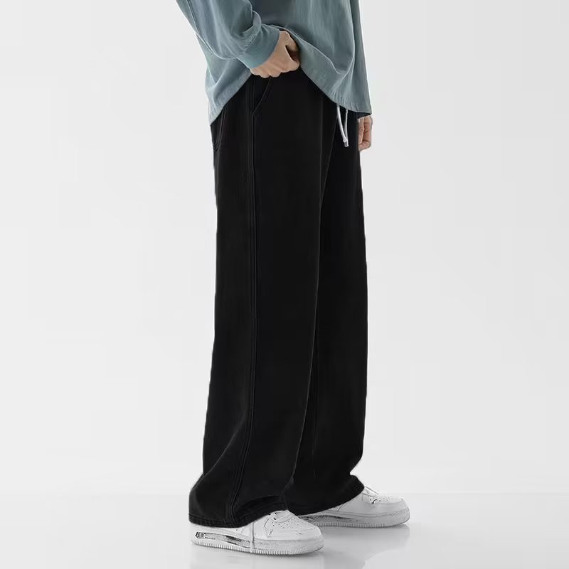 한국 스타일의 스트리트 패션, 새로운 트렌드의 넉넉한  - Men'S Fashion Grey Jeans 리뷰 및 가격