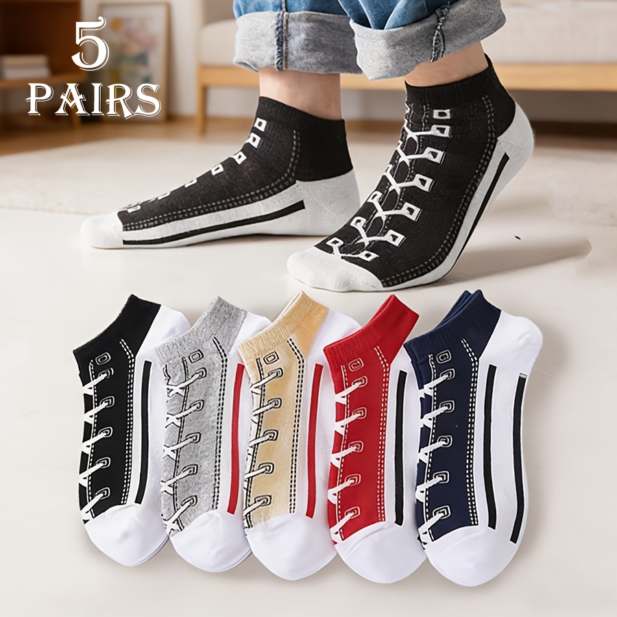 5 쌍 남성 여름 얇은 면 보트 양말 통기성 땀 흡수  - Socks Ankle Men 리뷰 및 가격