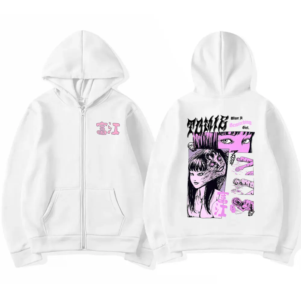 호러 애니메이션 프린트 지퍼 후디, 여성용/남성용, 가 - Mens Fashion Zip Up Hoodies 리뷰 및 가격