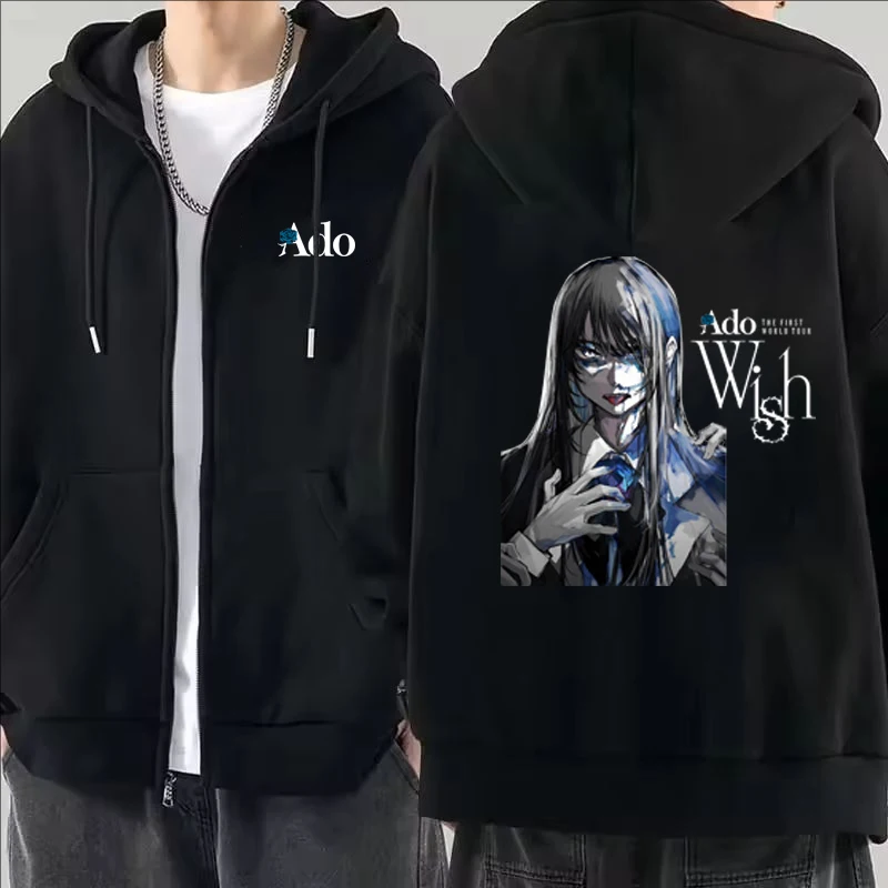 2026 Ado 그래픽 프린트 지퍼 후드티 가을 겨울  - Mens Fashion Zip Up Hoodies 리뷰 및 가격