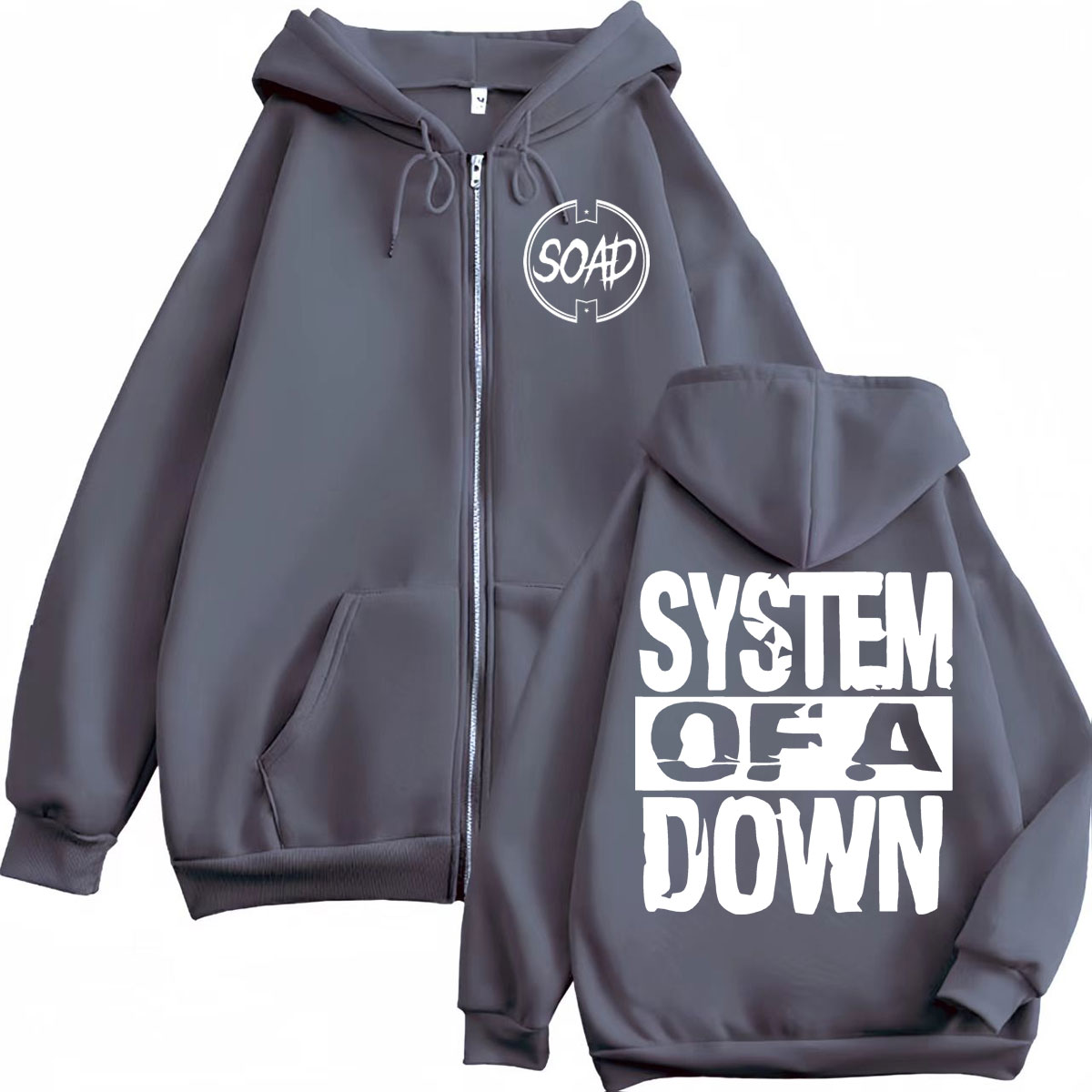 록 밴드 시스템 오브 어 다운 프린트 지퍼 후드티 고품 - Mens Fashion Zip Up Hoodies 리뷰 및 가격