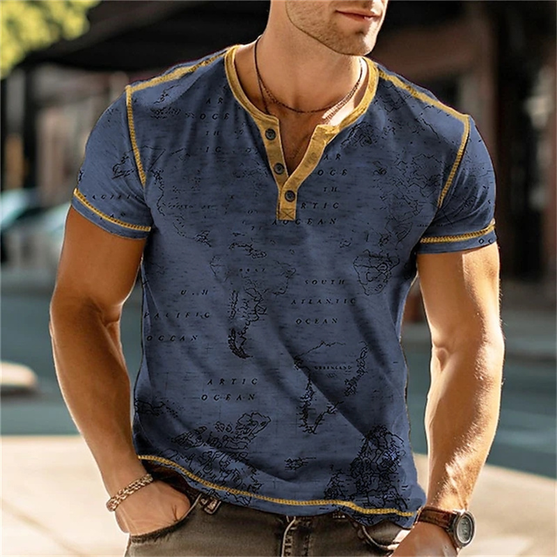 남성용 헨리 셔츠 재미있는 3D 프린트 티셔츠 스트리트 - Mens Fashion Clothes 리뷰 및 가격