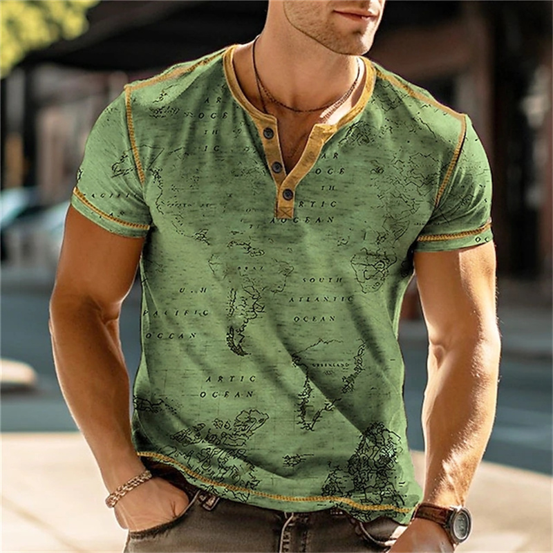 남성용 헨리 셔츠 재미있는 3D 프린트 티셔츠 스트리트 - Mens Fashion Clothes 리뷰 및 가격