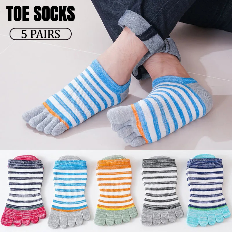 여름용 남성용 발가락 양말 5켤레 세트, 빗질한 면 소 - Socks Ankle Men 리뷰 및 가격