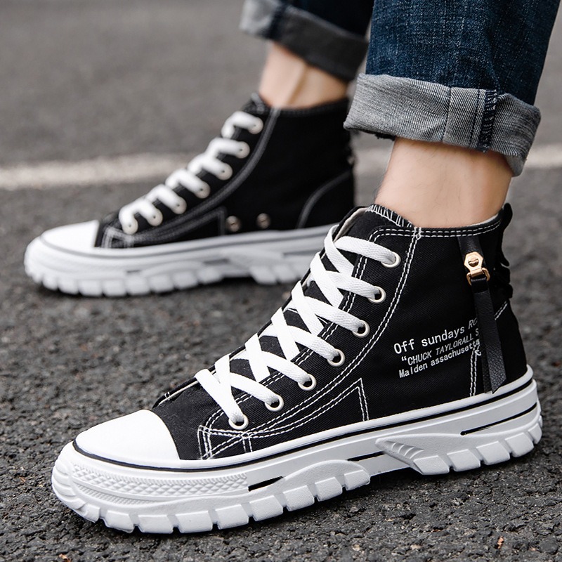 남성 신발 하이탑 캔버스 신발 2026 패션 통기성 플 - Mens Fashion Trainers 리뷰 및 가격