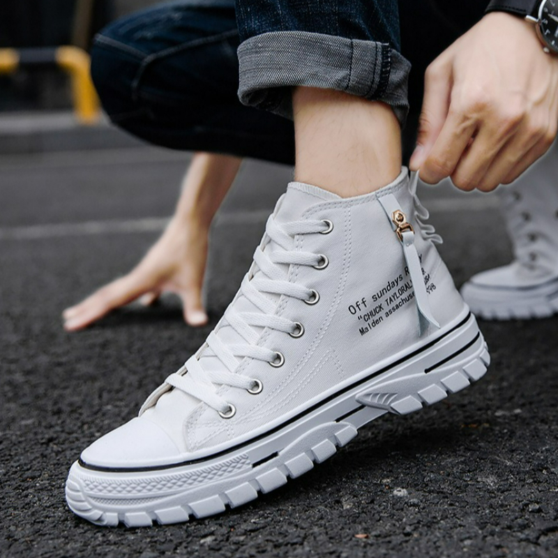 남성 신발 하이탑 캔버스 신발 2026 패션 통기성 플 - Mens Fashion Trainers 리뷰 및 가격