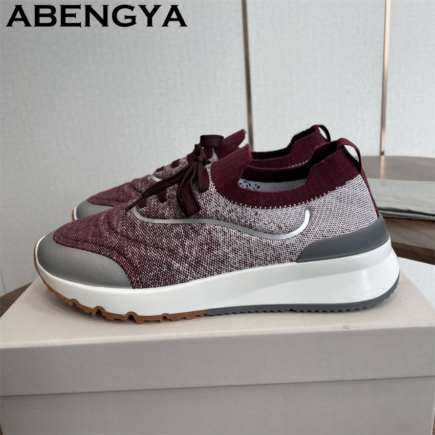 남성용 새로운 멀티 컬러 니트 로퍼 신발 라운드 발가락 - Mens Fashion Trainers 리뷰 및 가격