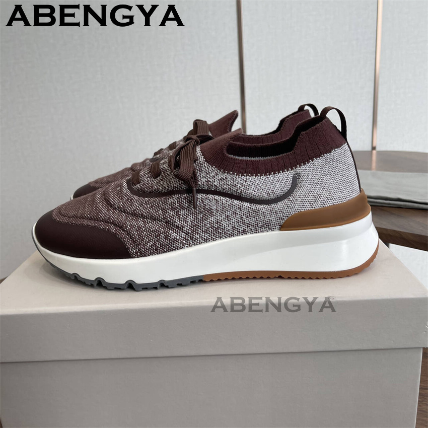 남성용 새로운 멀티 컬러 니트 로퍼 신발 라운드 발가락 - Mens Fashion Trainers 리뷰 및 가격